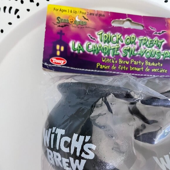 6 Vintage Halloween Blow Mold Candy Mini Container Witch's Brew Cauldron 90's - Picture 2 of 8